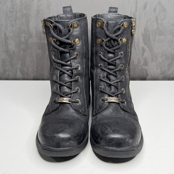 Dublin Tilly  Boots Womens 9.5 Black Leather Lace Up Side Zip Combat Waterproof - Picture 4 of 10